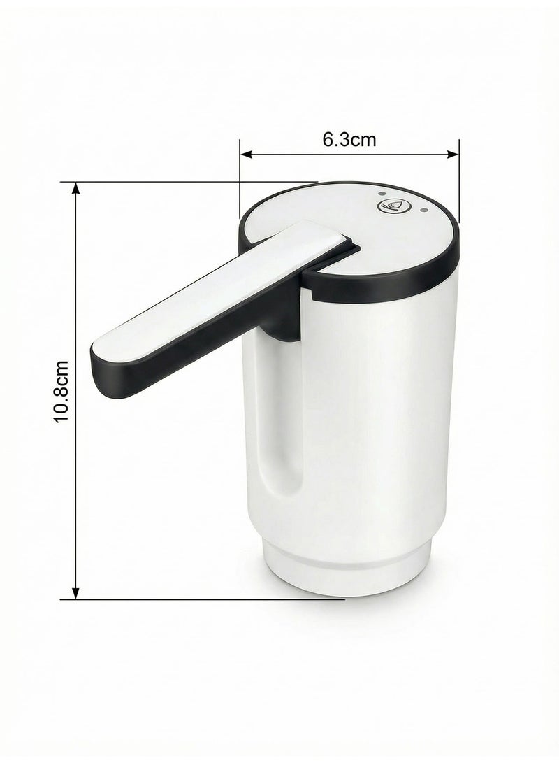 كوكنا مضخة مياه كهربائية، مضخة قارورة قابلة لإعادة الشحن USB، مضخة مياه محمولة بلمسة واحدة مع خرطوم سيليكون، لون أبيض - Image 2